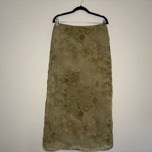 Studio C Olive Floral Pencil Skirt